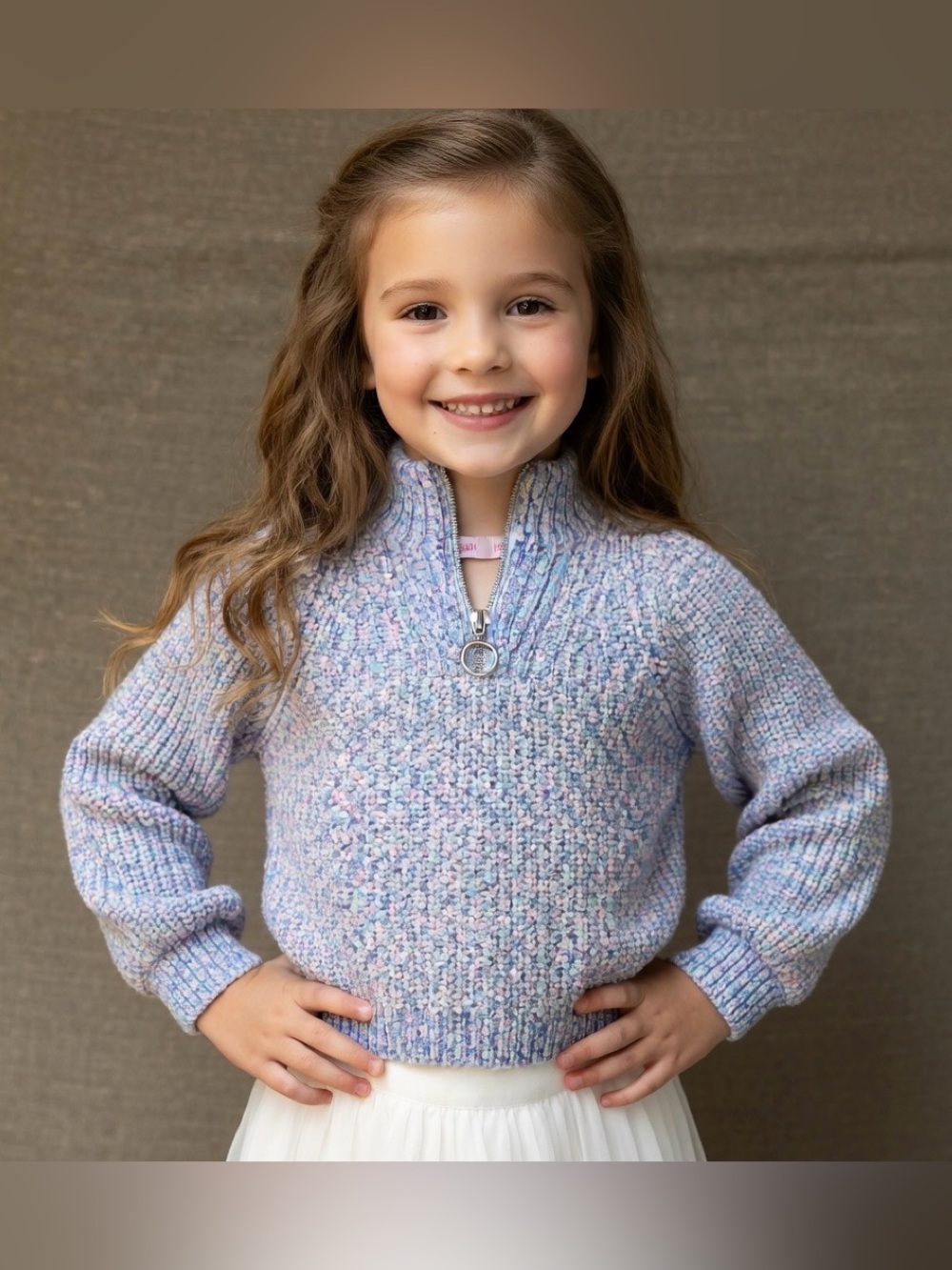 💖 Design History Girl’s Cozy Pink & Blue Sweater – Size 6 – Soft & Stylish!